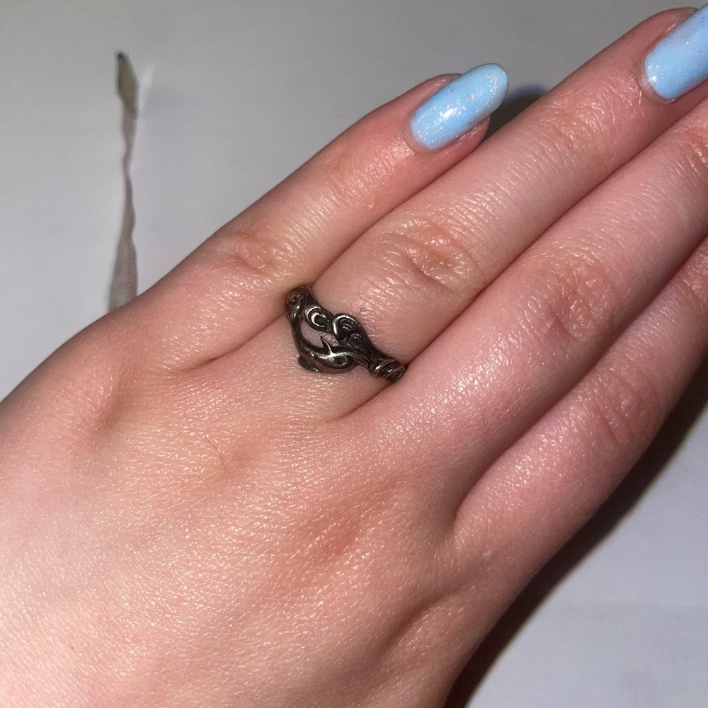 925 sterling silver vintage handmade dolfin ring